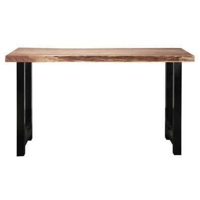 Bartisch Stutamm aus massivem Akazienholz, modern mit Baumkante, naturbraun, 150 x 50
