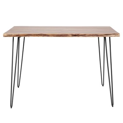 Bartisch Bord Nadel aus massivem Akazienholz, modern mit Baumkante, naturfarben, Meta