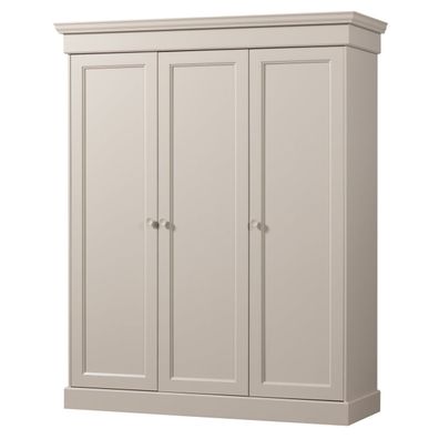 Kleiderschrank Olivia aus Kiefernholz, modern im Landhausstil, hellgrau Dust, FSC-zer