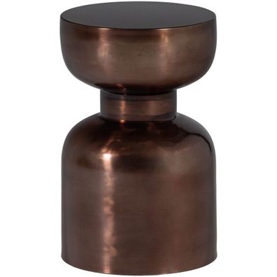 Beistelltisch Frits Metall glänzend, modern rund, Bronze-Finish, trendiges Design, fü