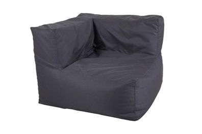 Gartenpouf Galloway Corner aus wetterfestem Olefin-Stoff, modern gepolstert, dunkelgr