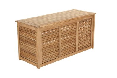 Gartentruhe Papaya von Brafab aus Teakholz, modern, natur, ideal für den Outdoorberei