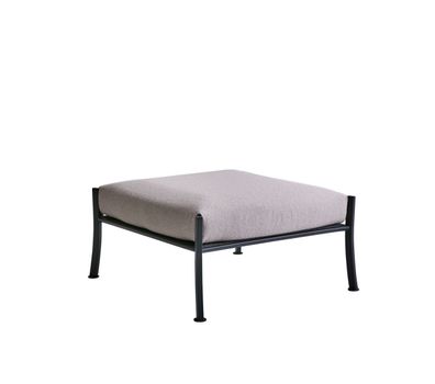 Gartenhocker Delux aus Edelstahl mit Teddy-Olefin Bezug, modern, beige, inkl. Kissen,