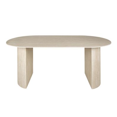 Esstisch Traonira Keramik Travertin-Optik, modern oval, Beige, für 6?8 Personen
