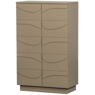 Kommode Teo aus Kiefernholz, modernes Design mit 3D-Effekt, braun Mud, FSC-zertifizie