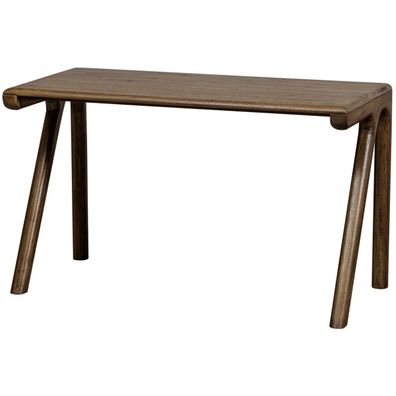 Schreibtisch Tug aus Mangoholz, retro Chic Design, braun walnuss, 130 cm breit, lacki