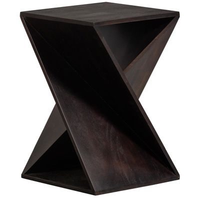 Beistelltisch Ikem aus Akazienholz, modern, dunkelbraun, quadratisch, lackierte Oberf
