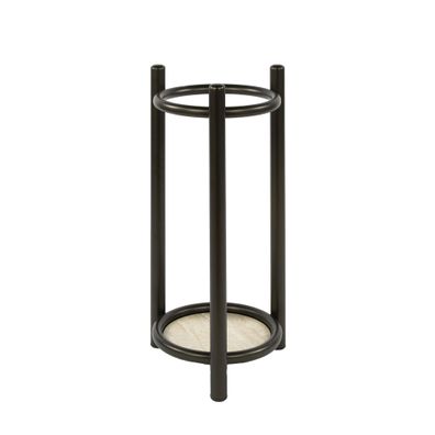 Schirmständer Onul aus Metall in Bronze mit Auffangschale (Gr. 30x30x60 cm)