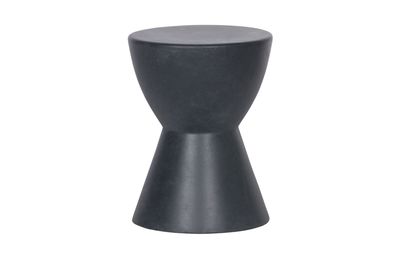 Hocker Dover aus Tonfaser in Betonoptik, modern, anthrazit, rund, leicht und stabil f