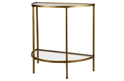 Beistelltisch Goddess Metall und Glas, klassisch elegant, goldfarben antik, organisch