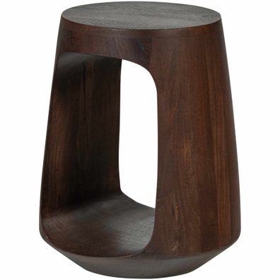 Beistelltisch Bayo aus Mangoholz, organisches Design, modern, nussbaumfarben, handgef