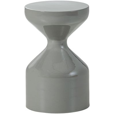 Beistelltisch Floyd Metall, modern glänzend, hellgrau, trendiges Design für Wohnzimme