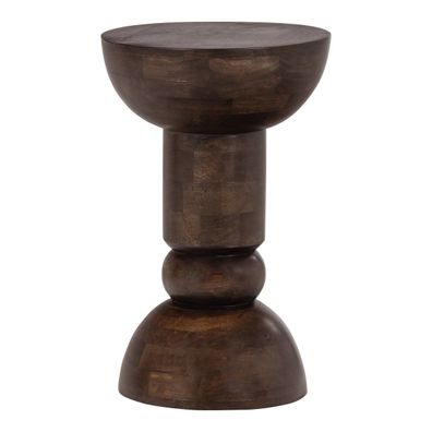 Beistelltisch Emel - Mangoholz Dunkelbraun, Ø 46 cm (Gr. 40x40x63 cm)