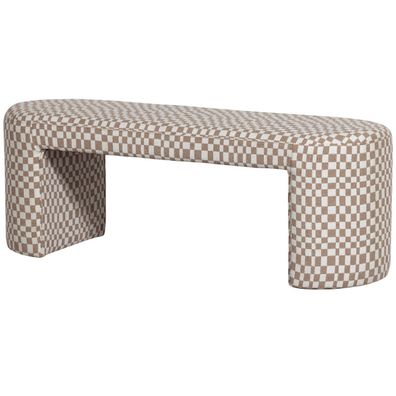 Bank Jacob Webstoff Karomuster, modern gepolstert, Sand, 130 cm breit, für 1?2 Person