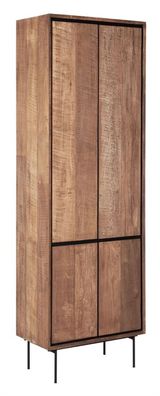 Schrank Metropole aus recyceltem Teakholz, modernes Design, natur, 70 cm breit, Metal