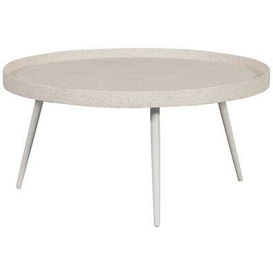 Beistelltisch Bounds aus Metall und Holz, rundes Design, naturfarben, Ø 76 cm, modern