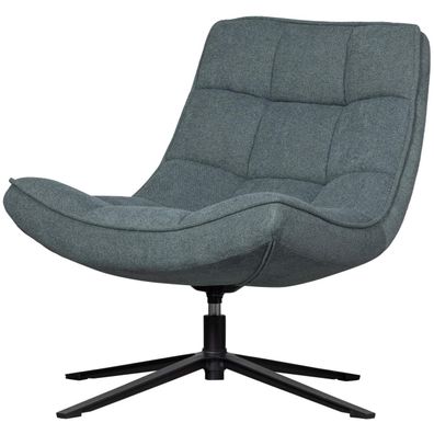 Drehsessel Maudi aus Webstoff, modernes Design, Blau, gepolstert, drehbar, Metallgest