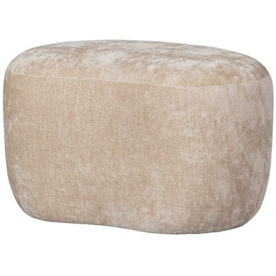 Hocker Popular aus Chenille-Stoff, organisches Design, natur, weich gepolstert für In