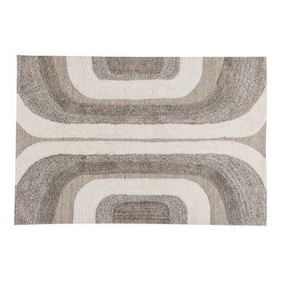 Teppich Moro - Wolle / Baumwolle Grau / Weiß, 170 x 240 cm (Gr. 170x240x1 cm)