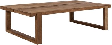 Couchtisch Classic aus recyceltem Teakholz, massiv, natur, zeitloses Design, rechteck