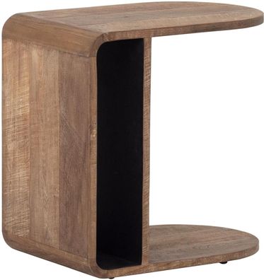 Beistelltisch Evo aus recyceltem Teakholz, modern, oval, natur, handgefertigtes Unika