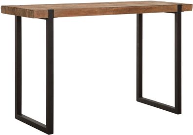 Schreibtisch Beam aus recyceltem Teakholz, modern, Natur, Metallgestell in Schwarz, 1