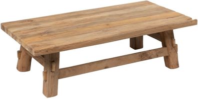 Couchtisch Tuscany aus Teakholz, massiv, rechteckig, natur, 120 cm, stilvolles Design
