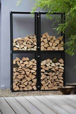 Abdeckung für Kaminholzgestell Holz Michel Kunststoff, klassisch, schwarz, wetterfest