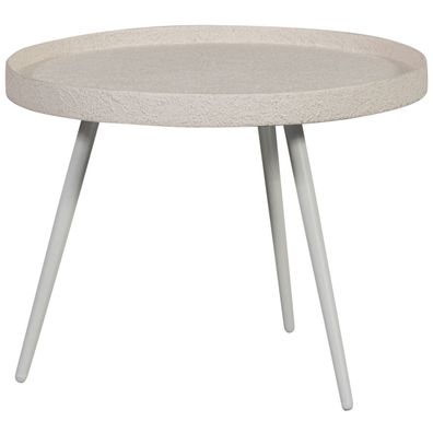 Beistelltisch Bounds aus Metall und Holz, rundes Design, Natur, Ø 58 cm, stabil und p