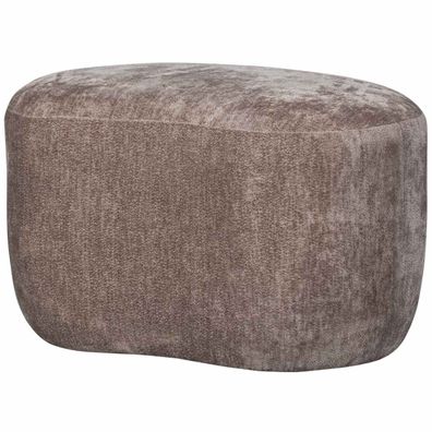 Hocker Popular aus Chenille-Stoff, organisches Design, taupe, weich gepolstert für De