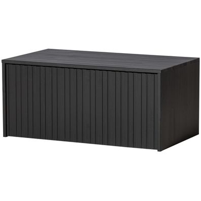 Lowboard New Gravure aus Kiefernholz, skandinavisches Design, schwarz lackiert, 88 cm
