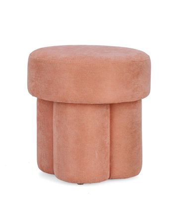 Hocker Adlenga aus Stoff, modernes Design, pfirsichfarben, rund und komfortabel, idea