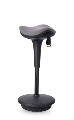 Bürohocker Belab höhenverstellbar, Stoffbezug modern, grau, gepolstert und pflegeleic