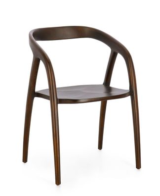 Esszimmerstuhl Yotti aus Teakholz, skandinavischer Stil, dunkelbraun, lackierte Oberf