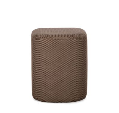 Pouf Ayradi aus Waben-Stoff, modern gepolstert, Braun Tierra, bequemes Sitzmöbel für