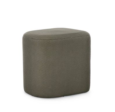 Pouf Ayradi aus Waben-Stoff, modern gepolstert, dunkelgrün, gemütlich für Dein Zuhaus