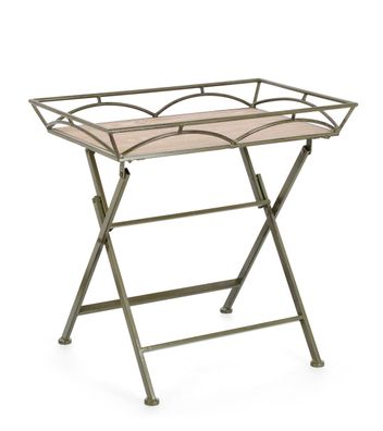 Beistelltisch Adenug aus Metall, klassisches Design, klappbar, grün, von Bizzotto