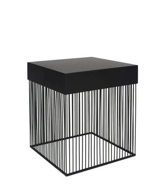 Beistelltisch Enlisa aus Metall, modern, quadratisch, schwarz, 40x40 cm, pulverbeschi