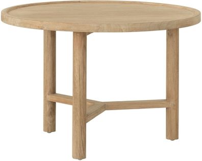 Couchtisch Forte aus Teakholz, skandinavisches Design, rund, natur, Ø 60 cm