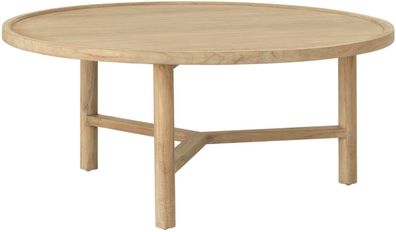Couchtisch Forte aus Teakholz, skandinavischer Stil, rund, natur, Ø 80 cm