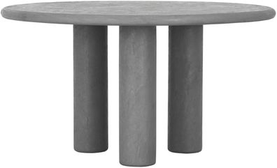 Esstisch Clio rund aus Mortex, modernes Design, Dusk grau, für 4 Personen, Ø 140 cm