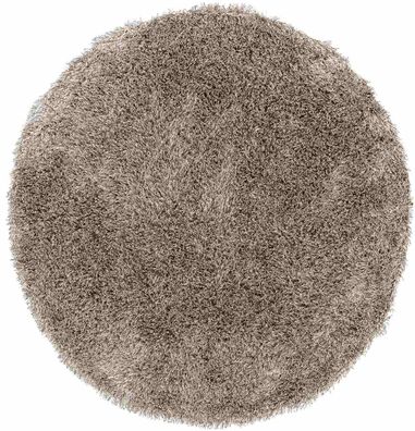 Teppich Crown aus Stoff, modern rund, braun, Ø 150 cm, pflegeleicht für drinnen