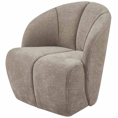 Drehsessel Mojo aus Flachcord, modernes Design, sandfarben, bequem gepolstert für Dei