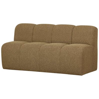 Bank Mojo Bouclé-Stoff, modern gepolstert mit Rückenlehne, Gelb-Braun, 160 cm breit