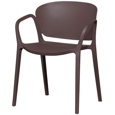 Stapelstuhl Bent aus Kunststoff, modernes Design, stapelbar, lila braun, für drinnen