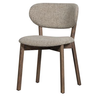 Esszimmerstuhl Udar aus Webstoff, modernes Design, Dunkelbraun, gepolstert, Holzgeste