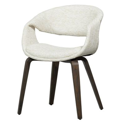 Esszimmerstuhl Yossi aus Webstoff, modernes Design mit Holzgestell, natur und dunkelb