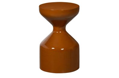 Beistelltisch Floyd aus Metall, Retro Chic Design, braun lackiert, rund, pflegeleicht