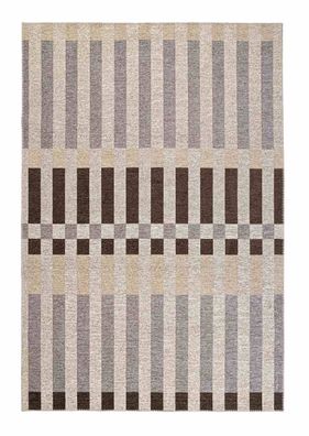 Outdoor Teppich Adaga recyceltes Polyester, klassisch, grau braun beige, 200x290 cm