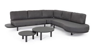 Gartenecksofa Seluca aus Aluminium und Olefin, modern, anthrazit, inkl. Couchtisch-Se